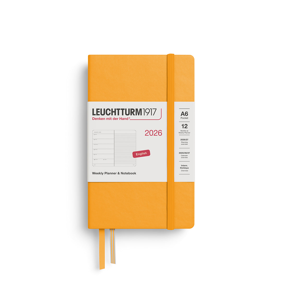 Leuchtturm1917 2026 Diary - Weekly Planner & Notebook A6 (Ruled)