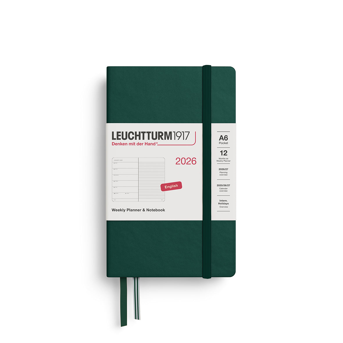 Leuchtturm1917 2026 Diary - Weekly Planner & Notebook A6 (Ruled)
