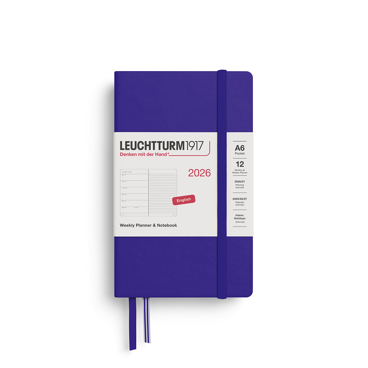 Leuchtturm1917 2026 Diary - Weekly Planner & Notebook A6 (Ruled)