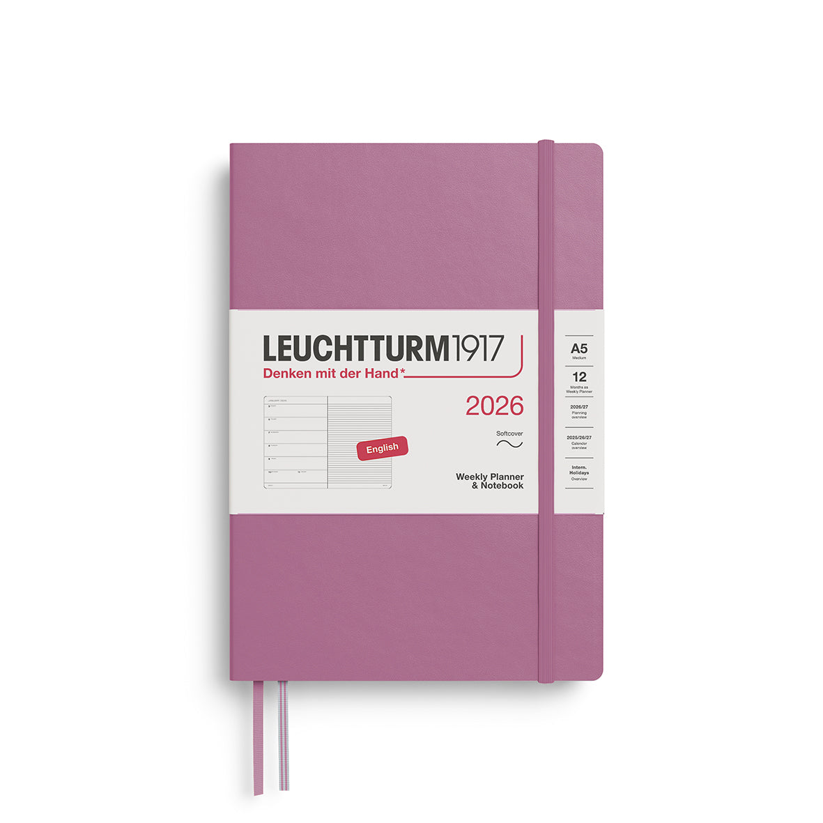 Leuchtturm1917 2026 Diary - Weekly Planner & Notebook A5 (Ruled)