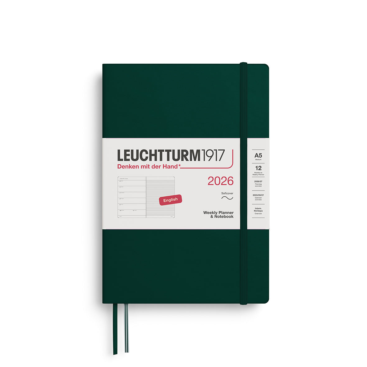 Leuchtturm1917 2026 Diary - Weekly Planner & Notebook A5 (Ruled)