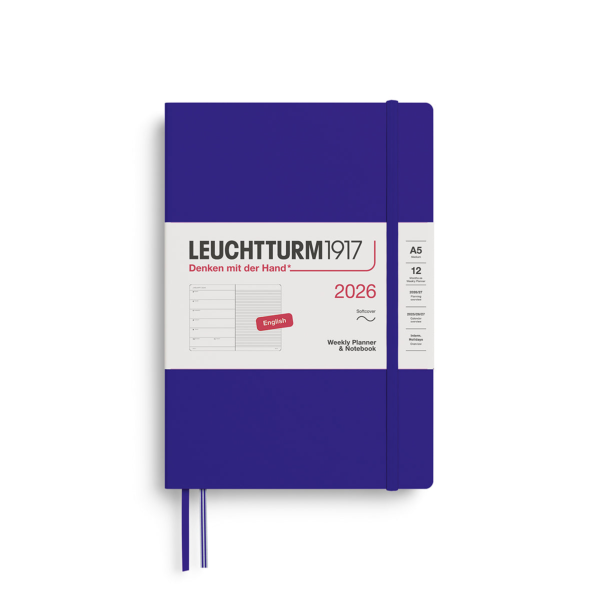 Leuchtturm1917 2026 Diary - Weekly Planner & Notebook A5 (Ruled)