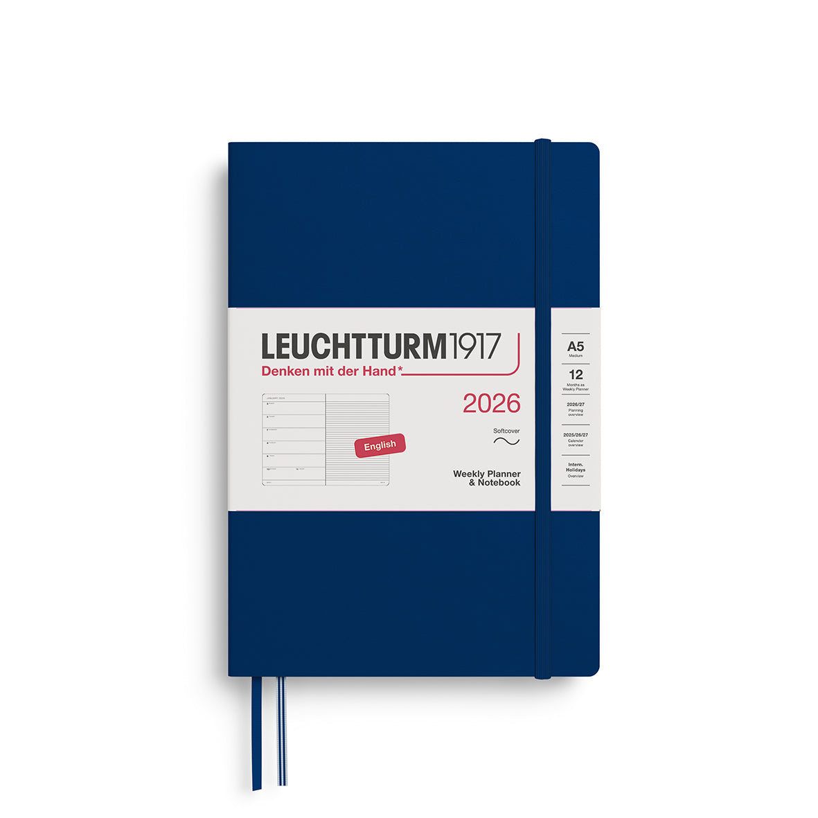 Leuchtturm1917 2026 Diary - Weekly Planner & Notebook A5 (Ruled)