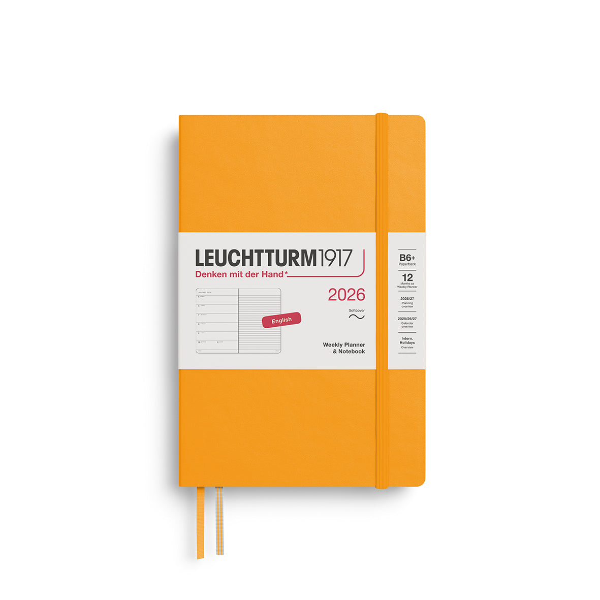 Leuchtturm1917 2026 Diary - Weekly Planner & Notebook B6+ (Ruled)