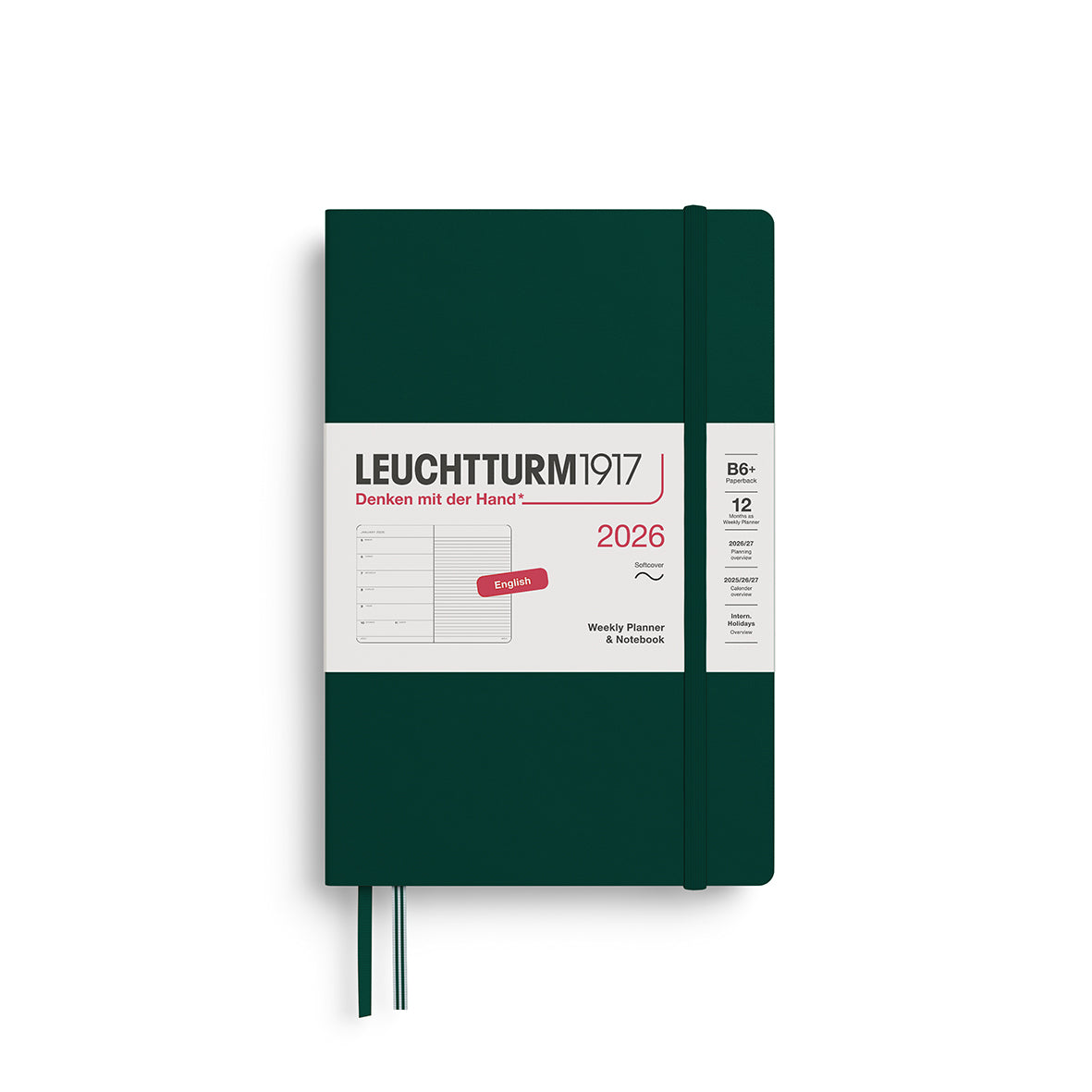 Leuchtturm1917 2026 Diary - Weekly Planner & Notebook B6+ (Ruled)