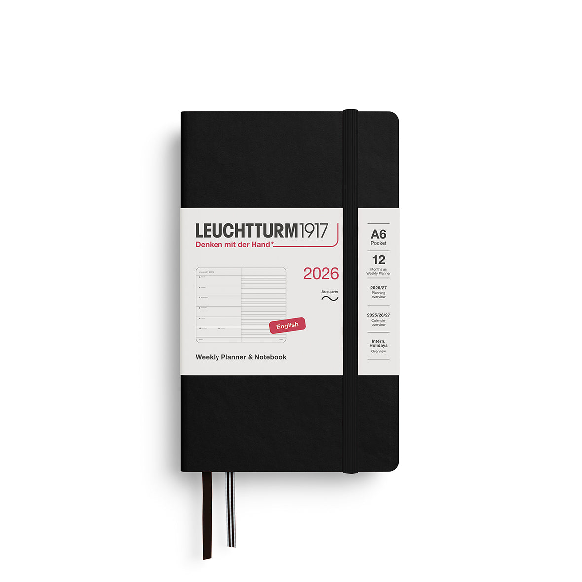 Leuchtturm1917 2026 Diary - Weekly Planner & Notebook A6 (Ruled)