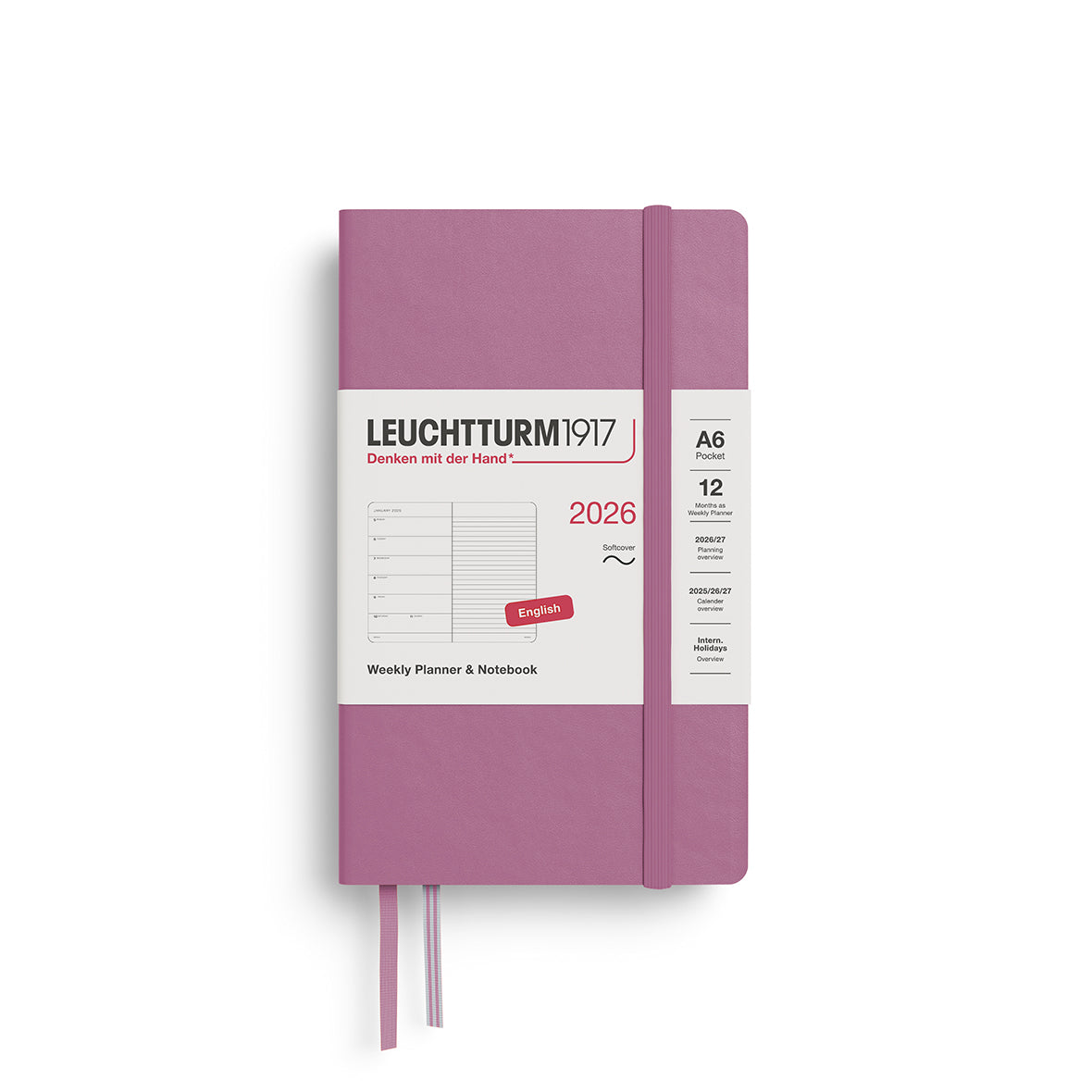 Leuchtturm1917 2026 Diary - Weekly Planner & Notebook A6 (Ruled)