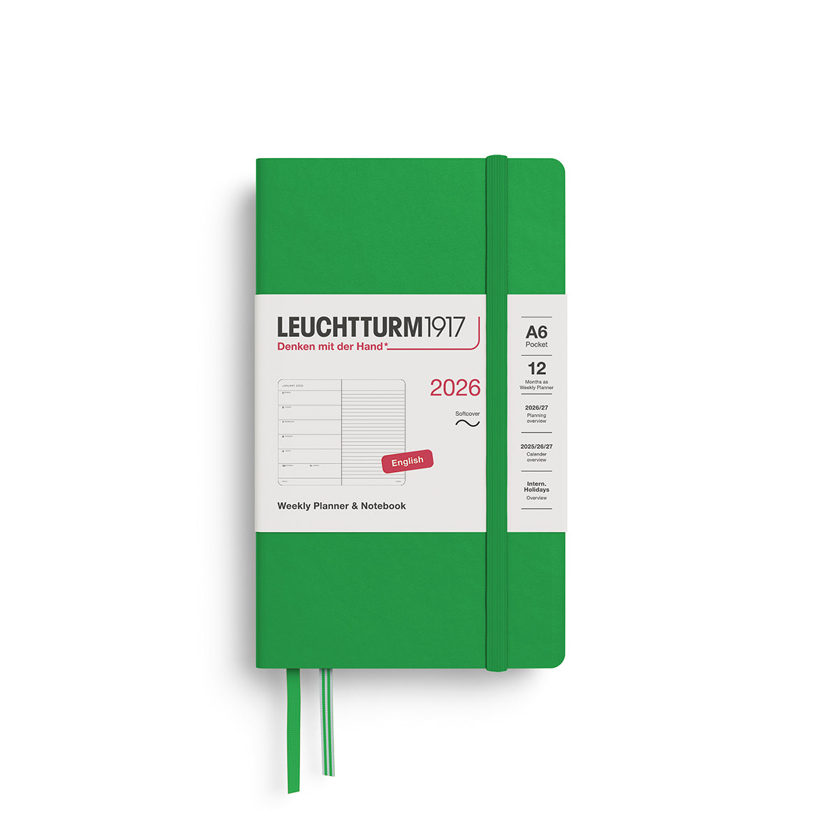 Leuchtturm1917 2026 Diary - Weekly Planner & Notebook A6 (Ruled)