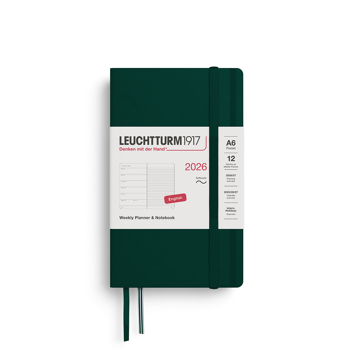 Leuchtturm1917 2026 Diary - Weekly Planner & Notebook A6 (Ruled)