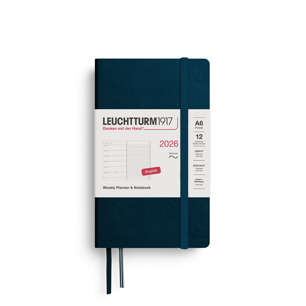 Leuchtturm1917 2026 Diary - Weekly Planner & Notebook A6 (Ruled)
