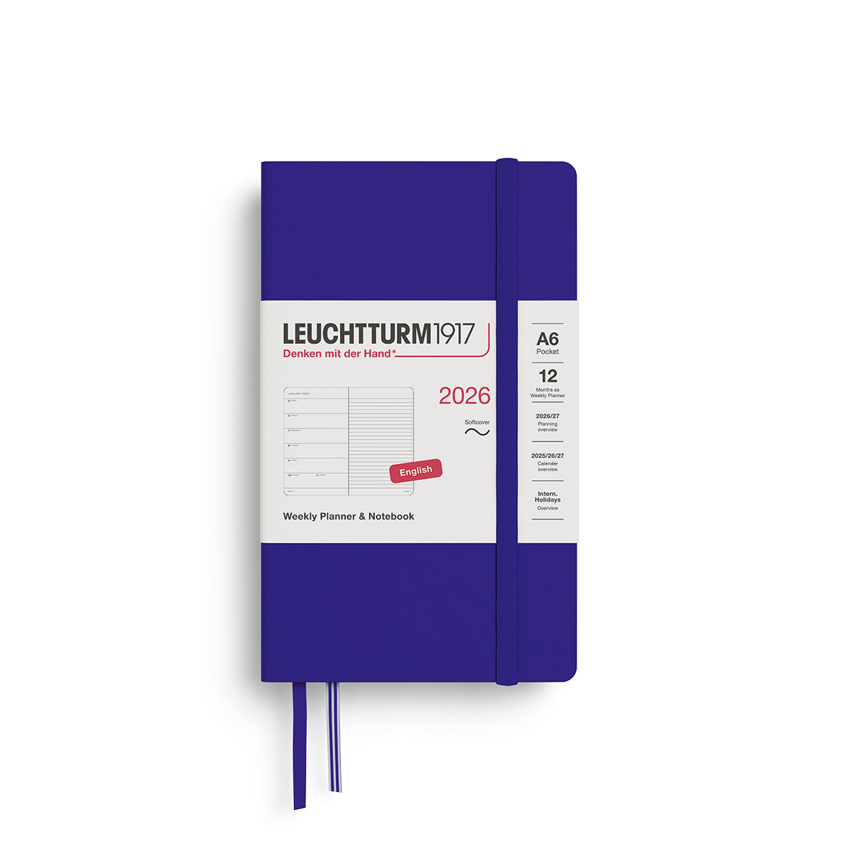 Leuchtturm1917 2026 Diary - Weekly Planner & Notebook A6 (Ruled)