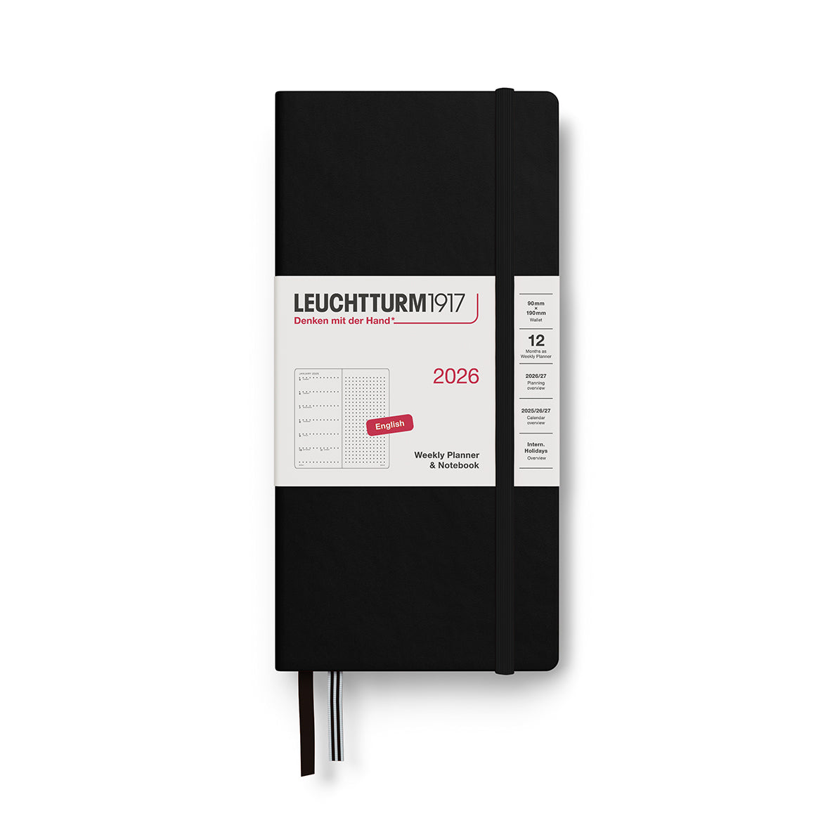 Leuchtturm1917 2026 Diary - Weekly Planner & Notebook Wallet (Dotted)