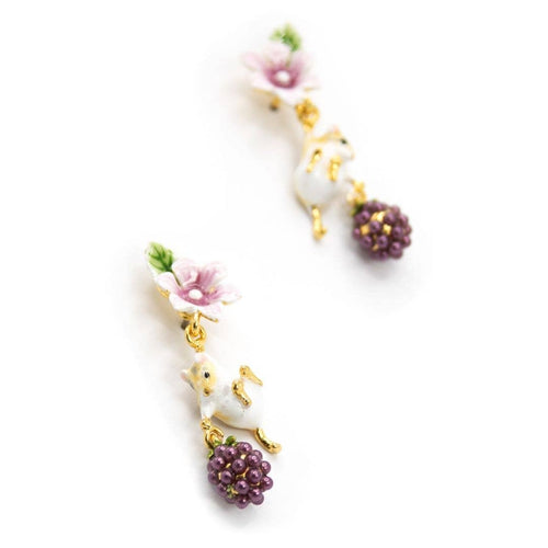 Bill Skinner Earrings - Blackberry & Mouse Drop