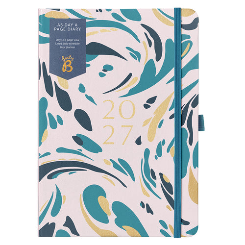 Busy B 2027 Diary - A5 Day a Page Diary in Pink Marble