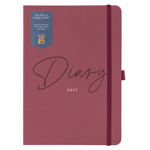 Busy B 2027 Diary - Dual Schedule Day a Page in Burgundy