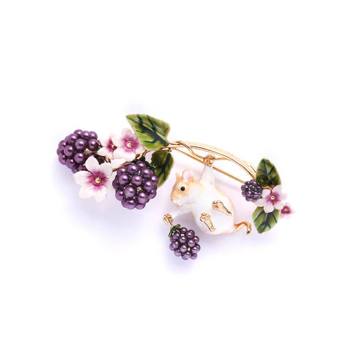 Bill Skinner Brooch - Blackberry & Mouse