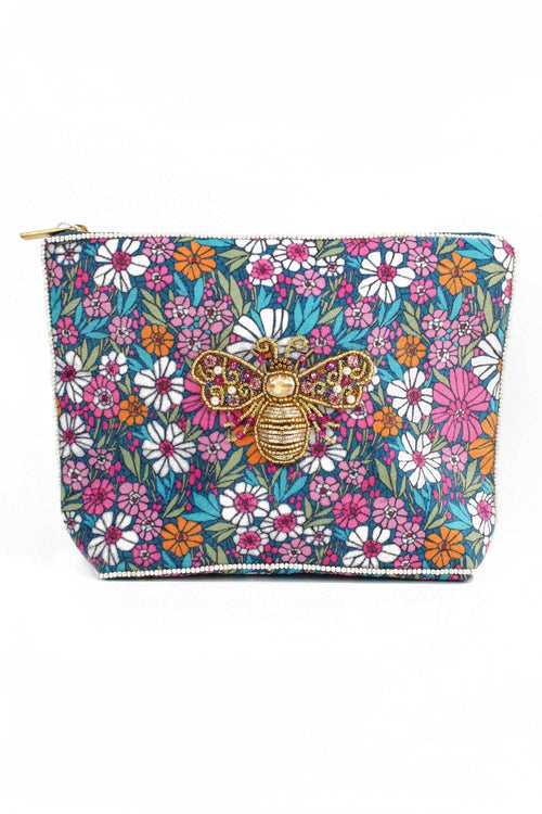 My Doris Pouch - Floral Bee Print (Medium)