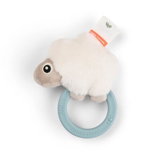 Done by Deer Playing - Sensory Rattle with Teether - Sheepy