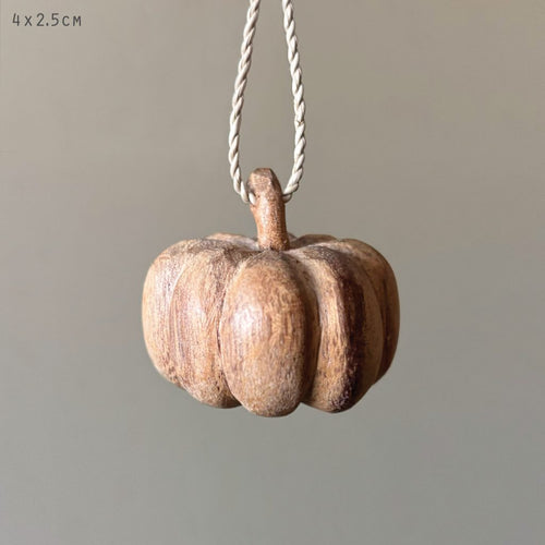East of India Autumn - Hanging Wooden Pumpkins