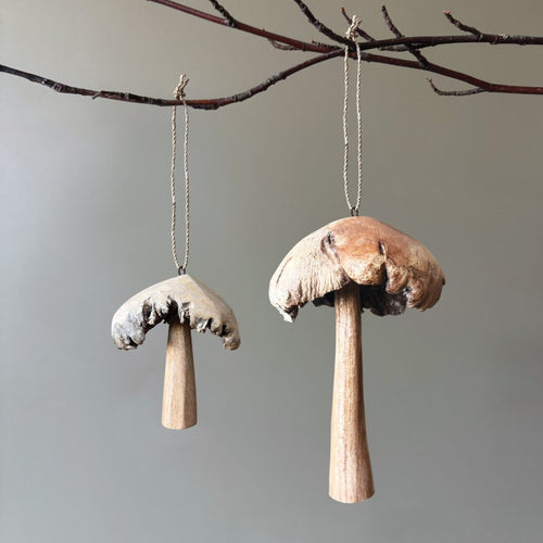 East of India Autumn - Hanging Wooden Mushrooms