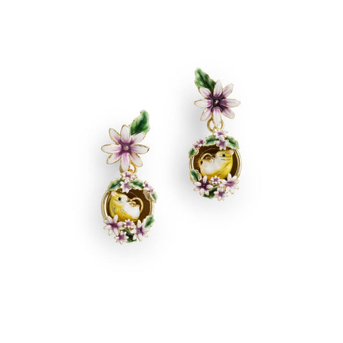 Bill Skinner Earrings - Blackberry Mouse in Plant Pot Drop