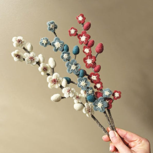East of India Felt Blossom Branch