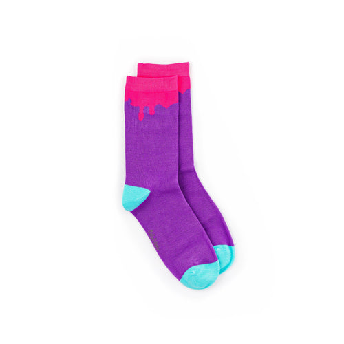 Polly & Andy Bamboo Socks - Paint Drip Pink
