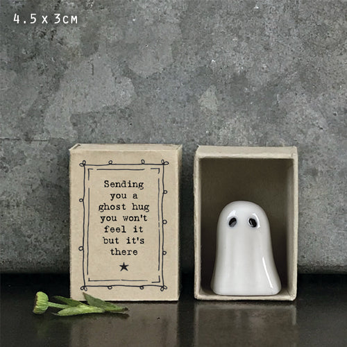 East of India Halloween - Porcelain Ghost Matchbox - Ghost Hugs