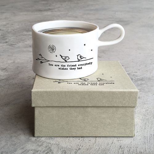 East of India - Porcelain Candle Holder - You are the Friend