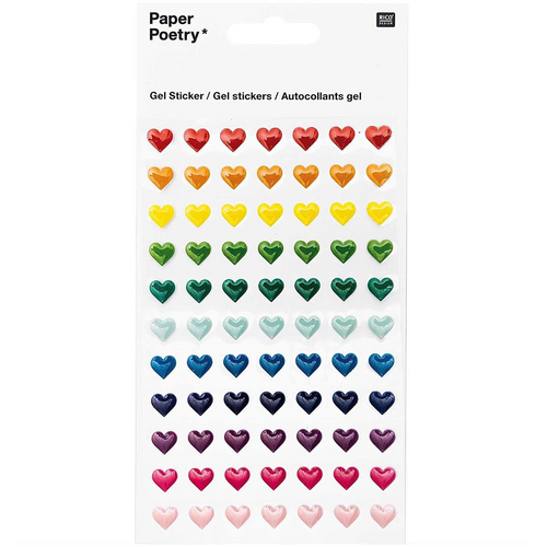 Paper Poetry Stickers - Hearts Multi coloured Small