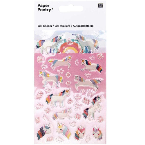 Paper Poetry Stickers - Gel Unicorns