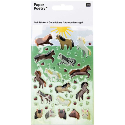 Paper Poetry Stickers - Gel Horses