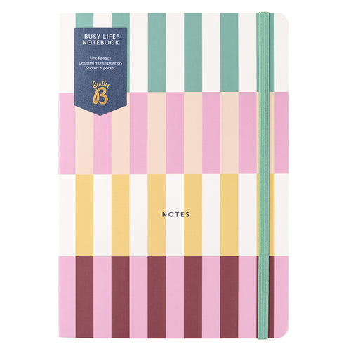 Busy B Notebook - A5 Multi Stripe