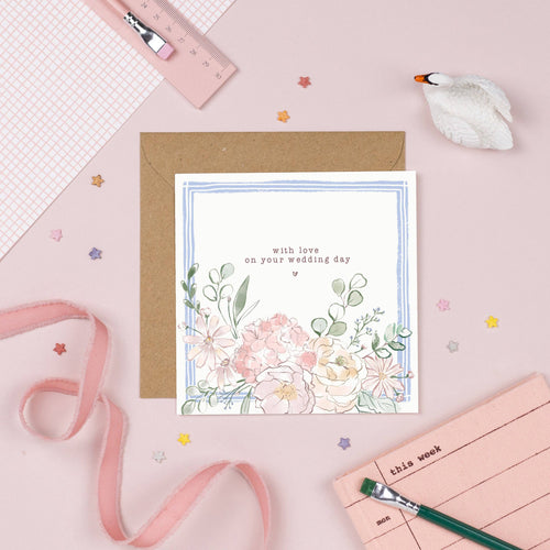 Pickled Pom Pom Card - Wedding Day love