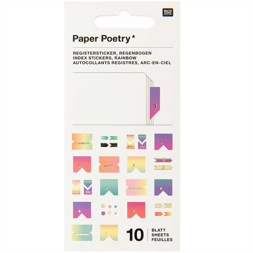 Paper Poetry Index Tabs - Pastel