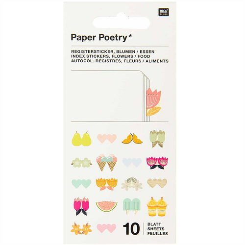 Paper Poetry Index Tabs - Flowers