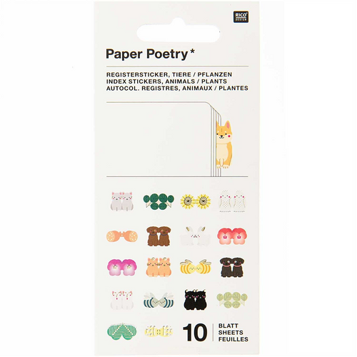 Paper Poetry Index Tabs - Animals