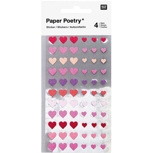Paper Poetry Stickers - Hearts with Neon Accents