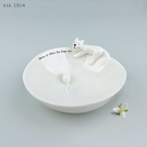 East of India - Porcelain Bowl Medium - Cat & Mouse