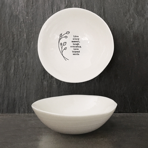 East of India - Porcelain Bowl Medium - Live every Moment