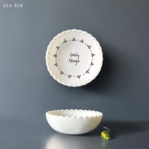 East of India - Porcelain Scallop Small Bowl - Lovely Things
