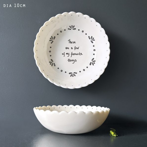 East of India - Porcelain Scallop Bowl - You are Beautiful