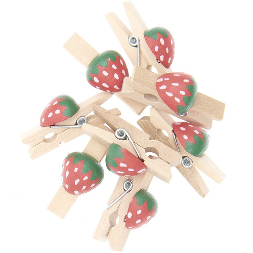 Paper Poetry Wooden Pegs - Strawberry