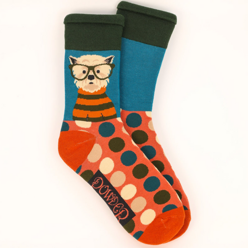 Powder Men's Socks - Polka Dot Westie Socks