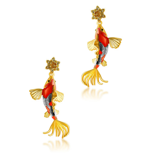 Bill Skinner Earrings - Koi Carp Drop Earring