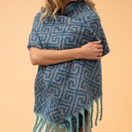 Powder Scarf - Cosy Athena - Denim & Taupe