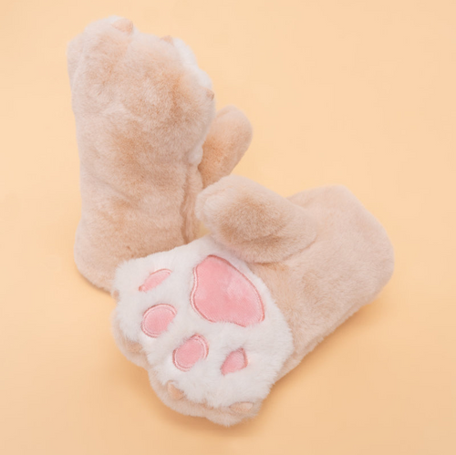 Powder Kids Fluffy Mittens - Bear Paw