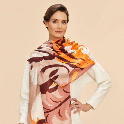 Powder Scarf - Thrill of the Tiger - Dusky Rose