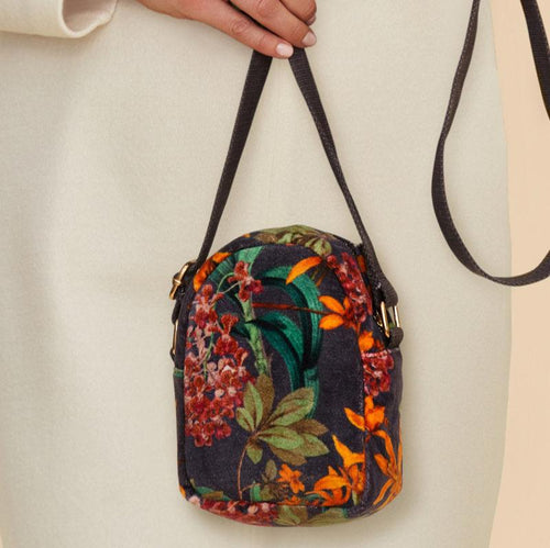 Powder Bag - Crossbody Velvet Botany Bliss