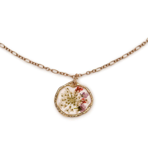 Lovett Necklace - Dried Pressed Flowers